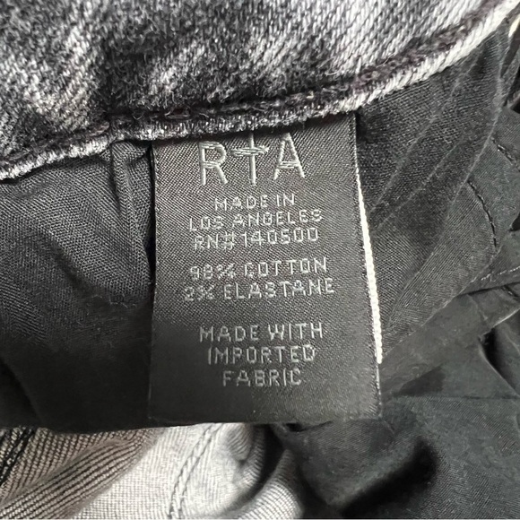 Rta Los Angeles Distressed Raw Hem Flare Cropped Jeans - Picture 8 of 12